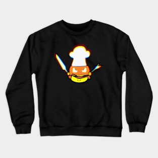 Jack O Lantern Chef Kawaii Hotdog Halloween Trick Or Treat Graphic Illustration Novelty Crewneck Sweatshirt